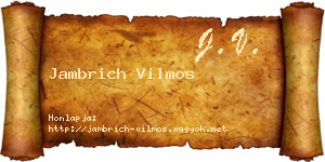Jambrich Vilmos névjegykártya